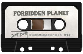 Cartridge artwork for Forbidden Planet on the Sinclair ZX Spectrum.