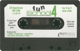 Cartridge artwork for Fun School 4: for 5 to 7 Year Olds on the Sinclair ZX Spectrum.