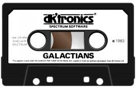 Cartridge artwork for Galactians on the Sinclair ZX Spectrum.