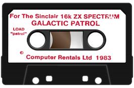 Cartridge artwork for Galactic Patrol on the Sinclair ZX Spectrum.