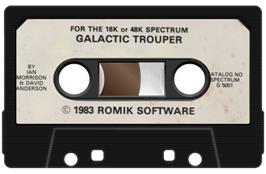 Cartridge artwork for Galactic Trooper on the Sinclair ZX Spectrum.