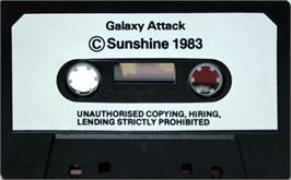 Cartridge artwork for Galaxy Attack on the Sinclair ZX Spectrum.