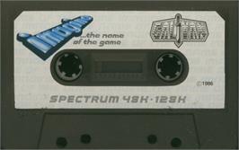 Cartridge artwork for Galivan on the Sinclair ZX Spectrum.