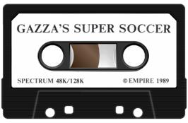 Cartridge artwork for Gazza's Super Soccer on the Sinclair ZX Spectrum.