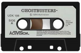 Cartridge artwork for Ghostbusters on the Sinclair ZX Spectrum.
