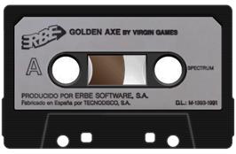 Cartridge artwork for Golden Axe on the Sinclair ZX Spectrum.