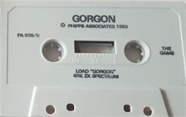 Cartridge artwork for Gorgon on the Sinclair ZX Spectrum.