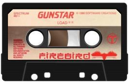 Cartridge artwork for Gunstar on the Sinclair ZX Spectrum.