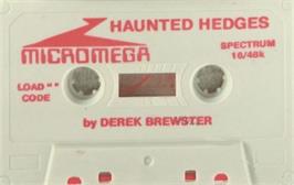 Cartridge artwork for Haunted Hedges on the Sinclair ZX Spectrum.