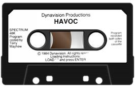 Cartridge artwork for Havoc (Player) on the Sinclair ZX Spectrum.