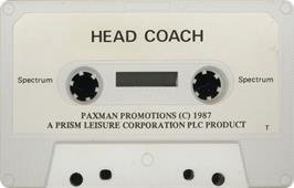 Cartridge artwork for Head Coach on the Sinclair ZX Spectrum.