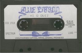 Cartridge artwork for Hi Q Quiz on the Sinclair ZX Spectrum.