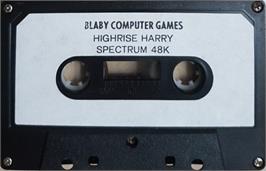 Cartridge artwork for Highrise Harry on the Sinclair ZX Spectrum.