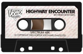 Cartridge artwork for Highway Encounter on the Sinclair ZX Spectrum.