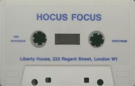 Cartridge artwork for Hocus Focus on the Sinclair ZX Spectrum.