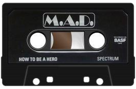 Cartridge artwork for How to be a Hero on the Sinclair ZX Spectrum.