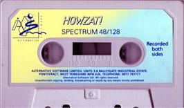 Cartridge artwork for Howzat on the Sinclair ZX Spectrum.