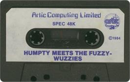 Cartridge artwork for Humpty Dumpty Meets The Fuzzy Wuzzies on the Sinclair ZX Spectrum.