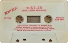 Cartridge artwork for Hustler on the Sinclair ZX Spectrum.