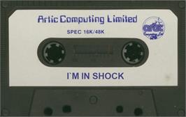 Cartridge artwork for I'm in Shock on the Sinclair ZX Spectrum.