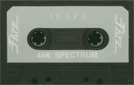 Cartridge artwork for I.C.U.P.S. on the Sinclair ZX Spectrum.