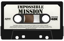 Cartridge artwork for Impossible Mission on the Sinclair ZX Spectrum.