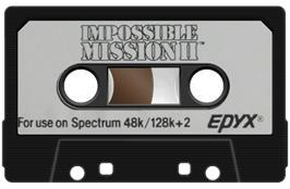 Cartridge artwork for Impossible Mission 2 on the Sinclair ZX Spectrum.