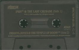 Cartridge artwork for Indiana Jones and the Last Crusade: The Action Game on the Sinclair ZX Spectrum.