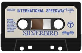 Cartridge artwork for International Speedway on the Sinclair ZX Spectrum.