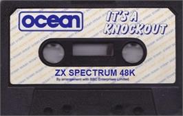 Cartridge artwork for It's A Knockout on the Sinclair ZX Spectrum.