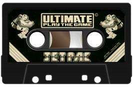 Cartridge artwork for Jetpac on the Sinclair ZX Spectrum.
