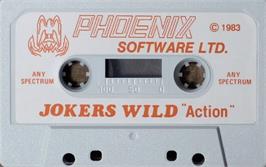Cartridge artwork for Jokers Wild on the Sinclair ZX Spectrum.