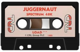 Cartridge artwork for Juggernaut on the Sinclair ZX Spectrum.