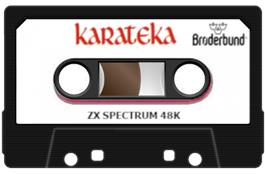 Cartridge artwork for Karateka on the Sinclair ZX Spectrum.