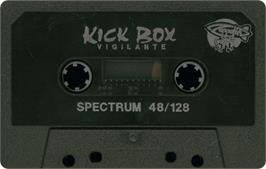 Cartridge artwork for Kick Box Vigilante on the Sinclair ZX Spectrum.