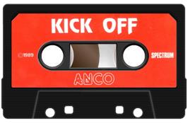 Cartridge artwork for Kick Off on the Sinclair ZX Spectrum.