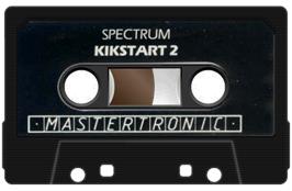 Cartridge artwork for Kikstart 2 on the Sinclair ZX Spectrum.