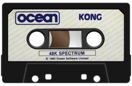Cartridge artwork for Kong on the Sinclair ZX Spectrum.
