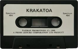 Cartridge artwork for Krakatoa on the Sinclair ZX Spectrum.