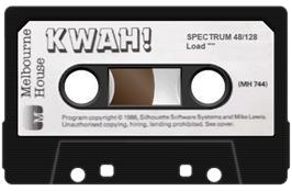 Cartridge artwork for Kwah! on the Sinclair ZX Spectrum.