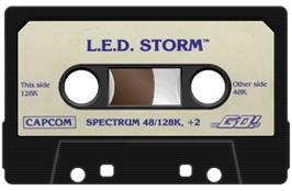 Cartridge artwork for L.E.D. Storm on the Sinclair ZX Spectrum.