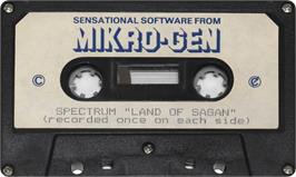 Cartridge artwork for Land Of Sagan on the Sinclair ZX Spectrum.