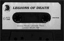 Cartridge artwork for Legions Of Death on the Sinclair ZX Spectrum.