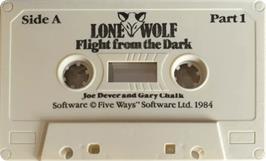 Cartridge artwork for Lone Wolf - Flight From The Dark on the Sinclair ZX Spectrum.