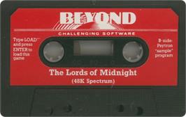 Cartridge artwork for Lords Of Midnight on the Sinclair ZX Spectrum.
