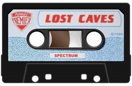 Cartridge artwork for Lost Caves on the Sinclair ZX Spectrum.