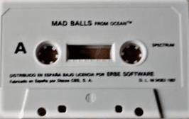 Cartridge artwork for Madballs on the Sinclair ZX Spectrum.