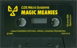 Cartridge artwork for Magic Meanies on the Sinclair ZX Spectrum.