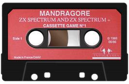 Cartridge artwork for Mandragore on the Sinclair ZX Spectrum.