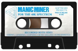 Cartridge artwork for Manic Miner on the Sinclair ZX Spectrum.